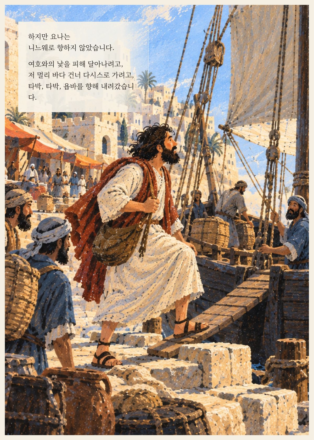 요나서, 니느웨 대신 다시스로 향하는 요나가 담긴 페이지